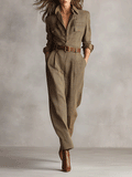 Celia | Brown Jumpsuit with Sophisticated Details