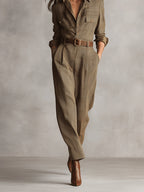 Celia | Brown Jumpsuit with Sophisticated Details