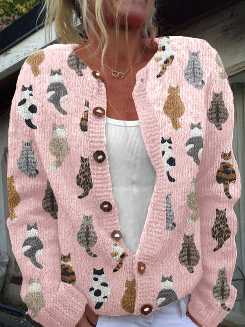 Charlotte™ | Cárdigan Estampado de Gatos