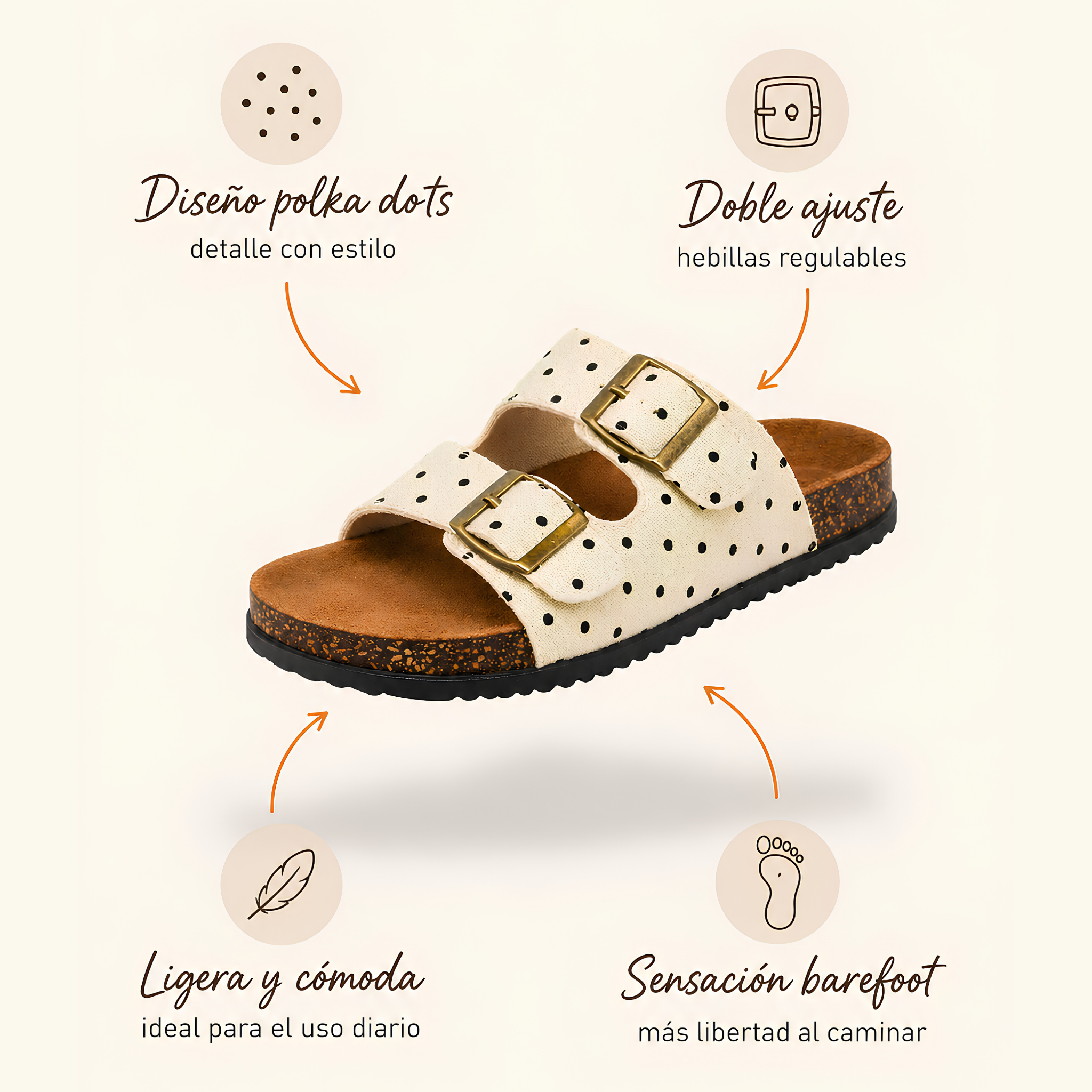 Mirello Lunares — Sandalias Veraniegas de Comodidad con Lunares