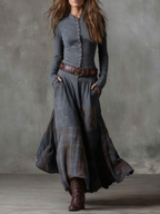 Elisa | Maxi Suede Dress with Belt