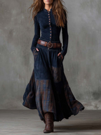 Elisa | Maxi Suede Dress with Belt